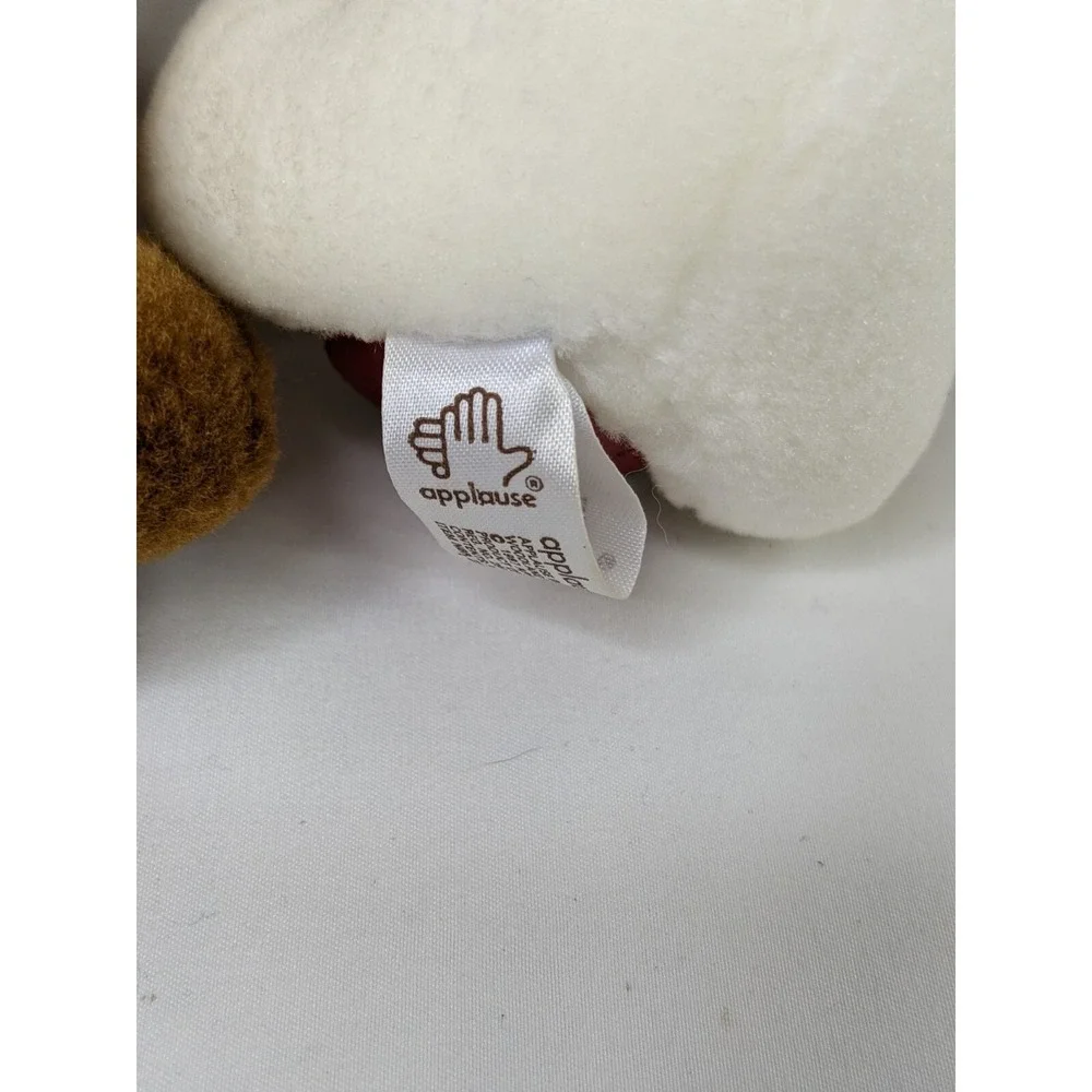 Applause Christmas Bear Ornament Cubby Plush Lot 4 Inch White Brown Lot of 3‎